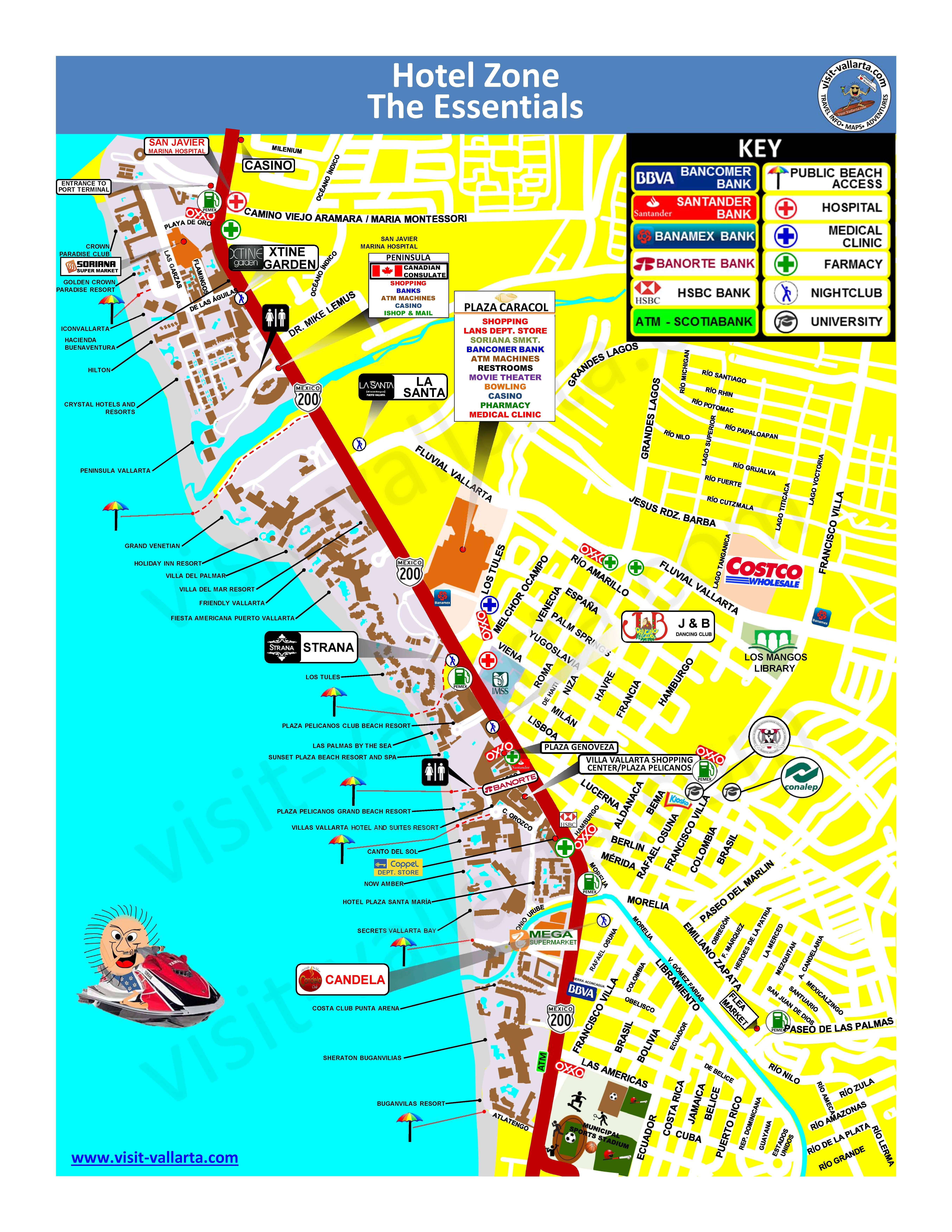 Nuevo Vallarta Hotel Zone Map