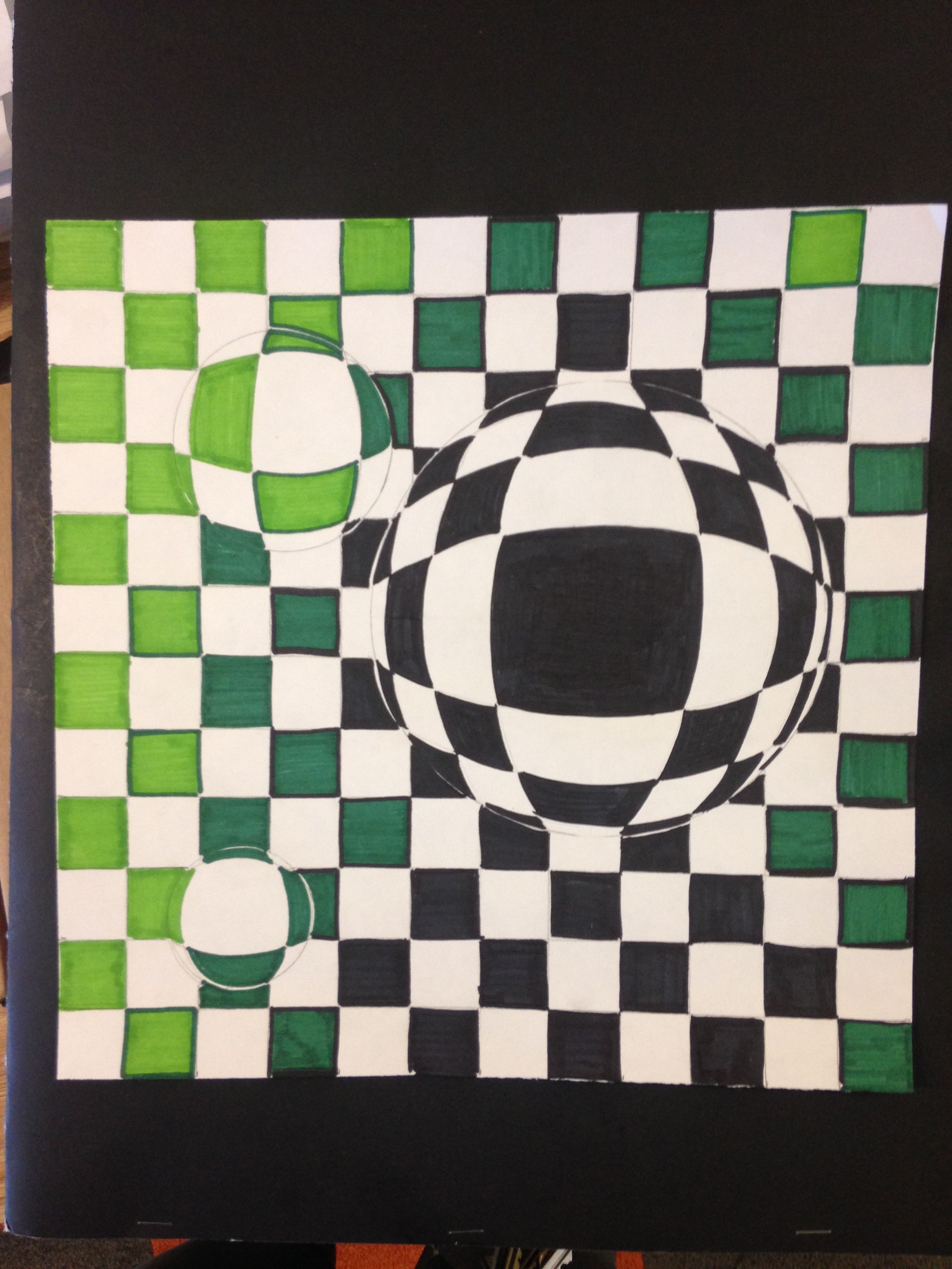 5th Grade. (2017). Optical Illusion Art. [marker on paper]. | Optical ...