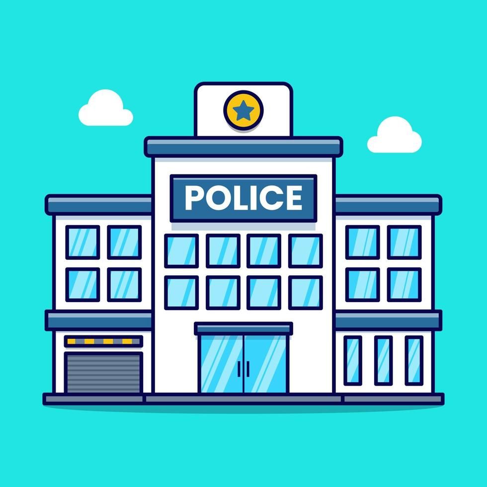 vector de paisaje de edificio de estación de policía | Police station ...