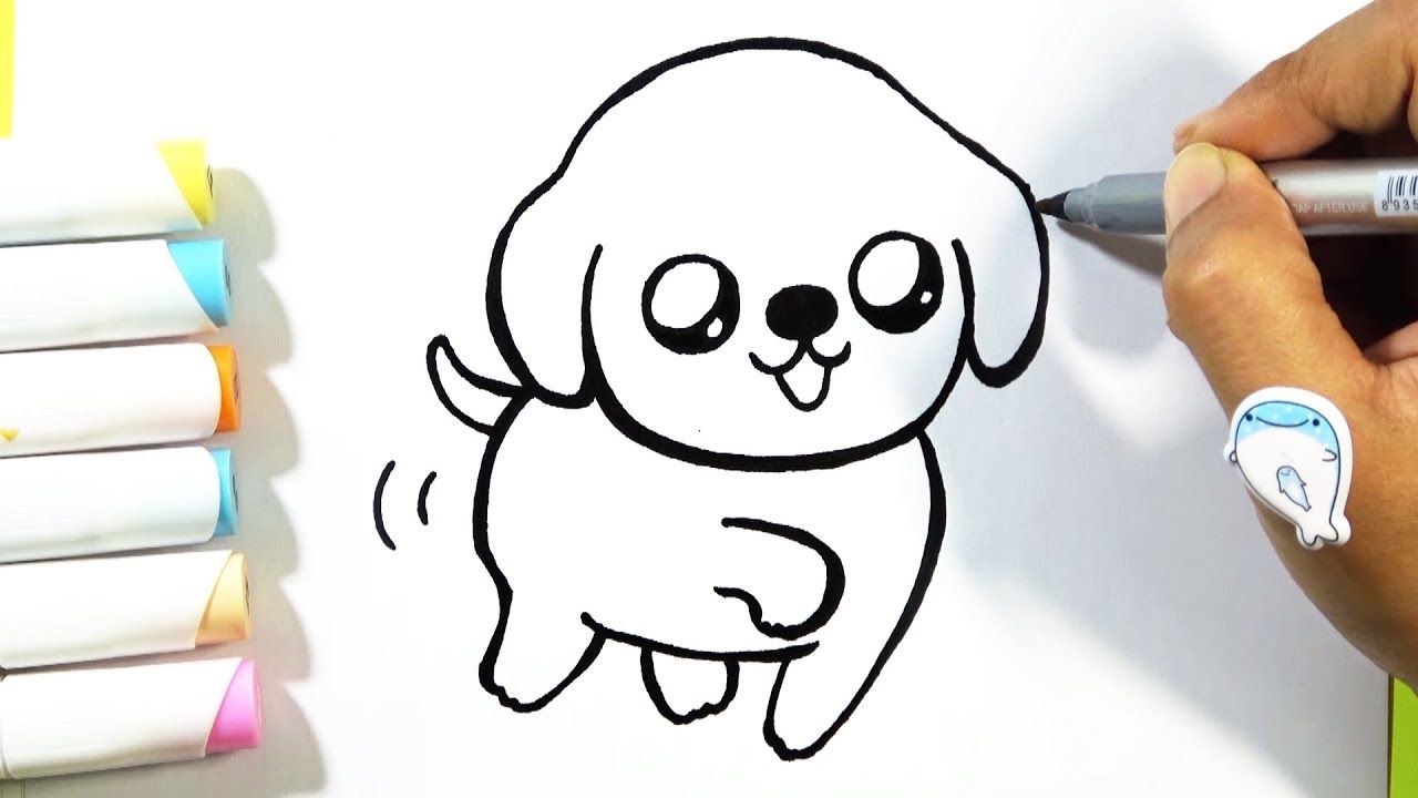 Step by step tutorial easy puppy cute dog drawing for beginners