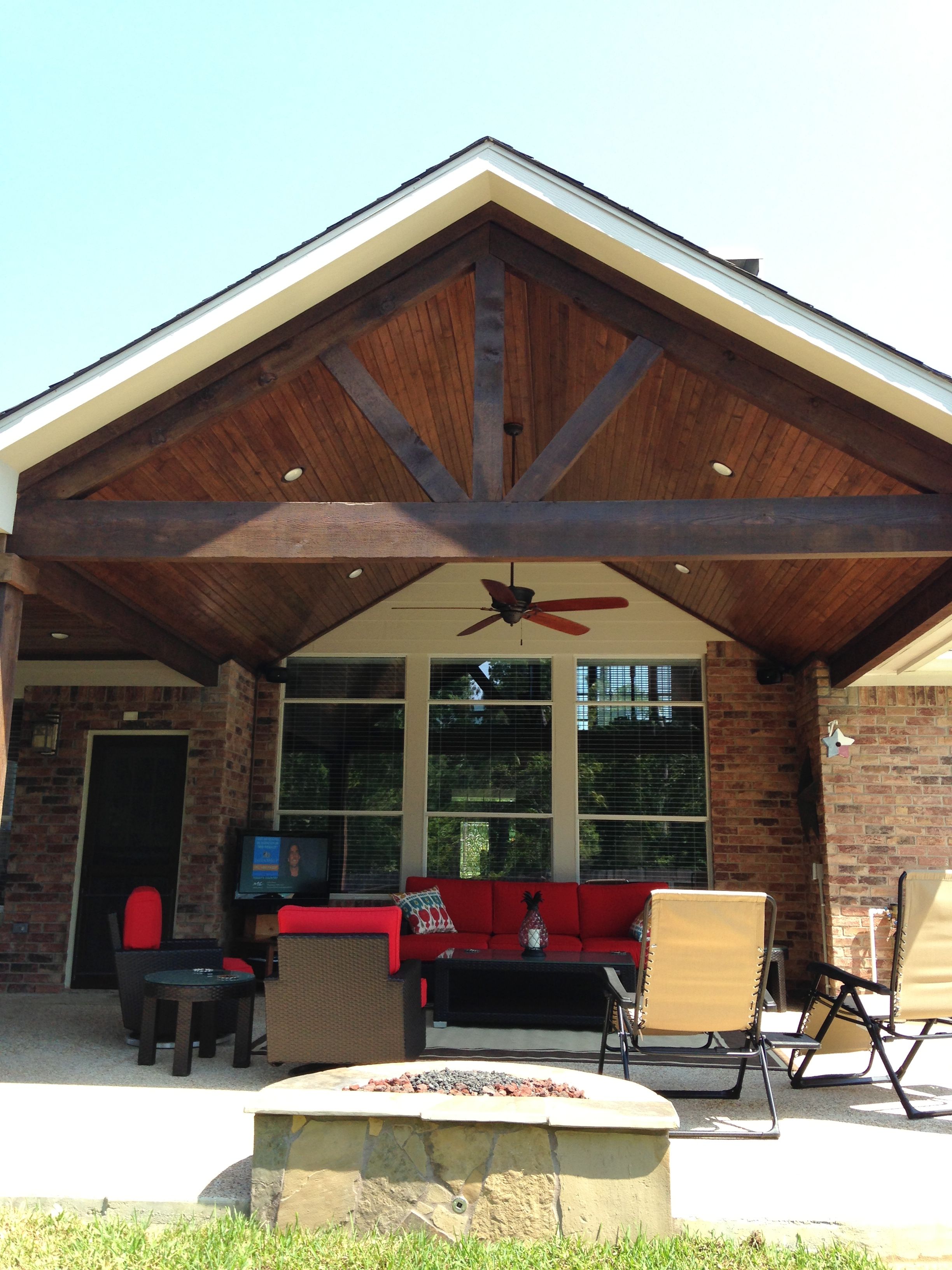 Covered Patio/A-Frame/Stained Cedar Beams Roof Design, House Design ...