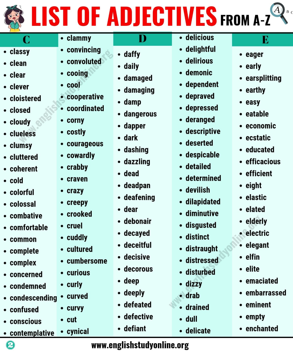 Adjectives Qualificatif