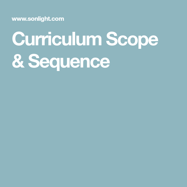 Scope And Sequence Early Childhood Curriculum