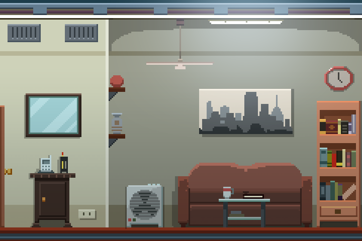 Living Room Art, Art Room, Horror Room, Pixel Art Landscape, Pixel Art ...