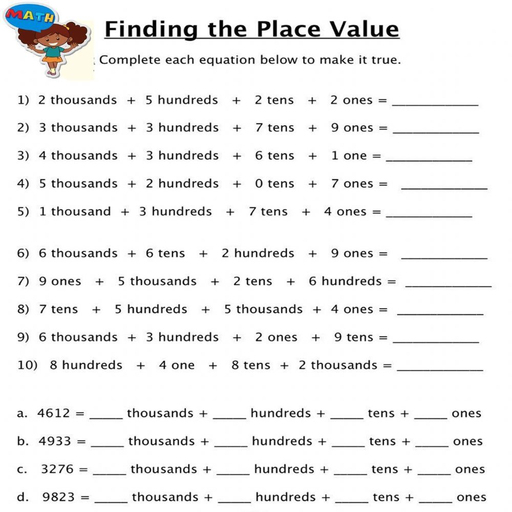 Place values and number sense interactive activity for 5th Grade. You ...