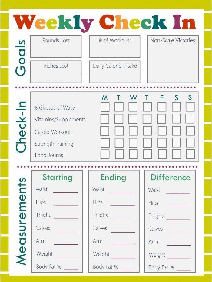 Weight Loss Diary Printable - Calendar Printables