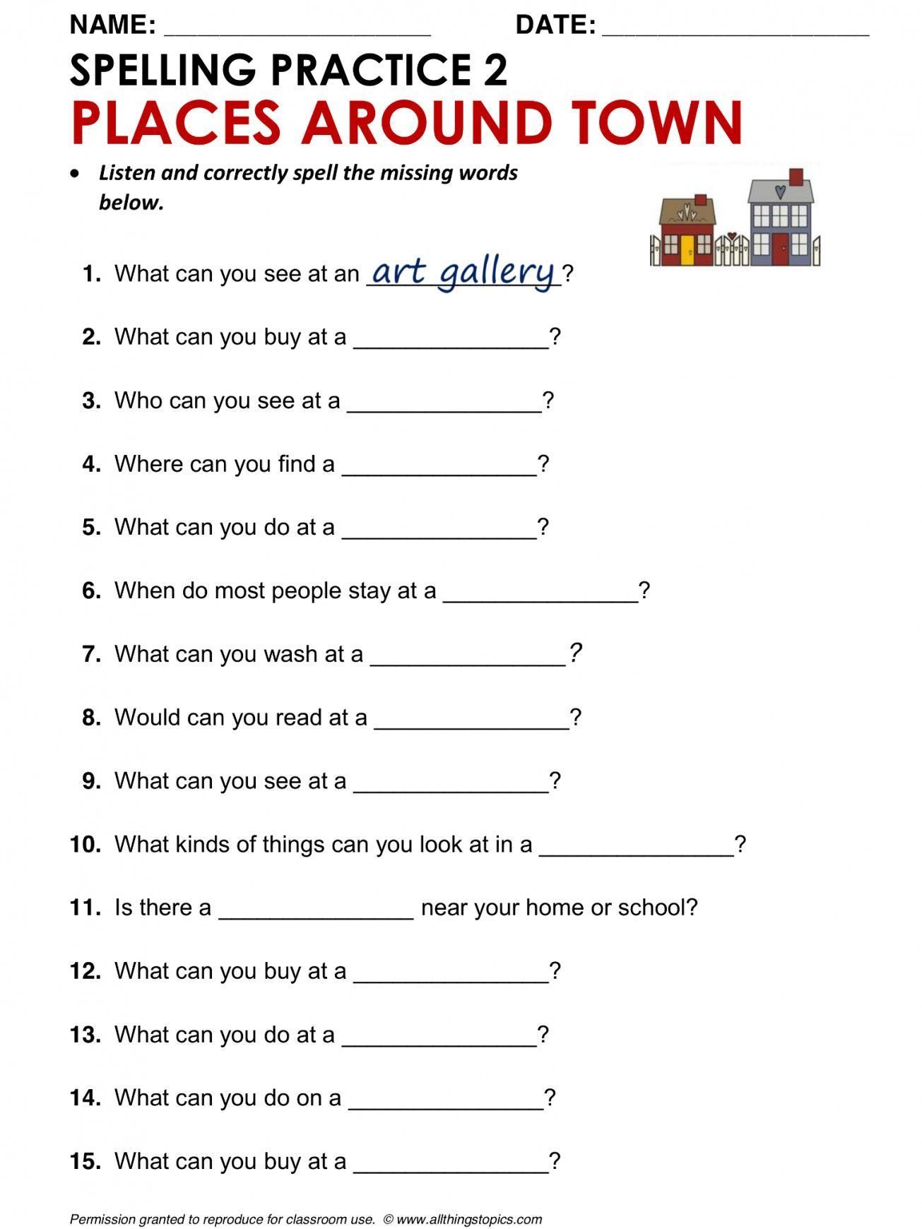 Free Printable Esl Worksheets For Beginners