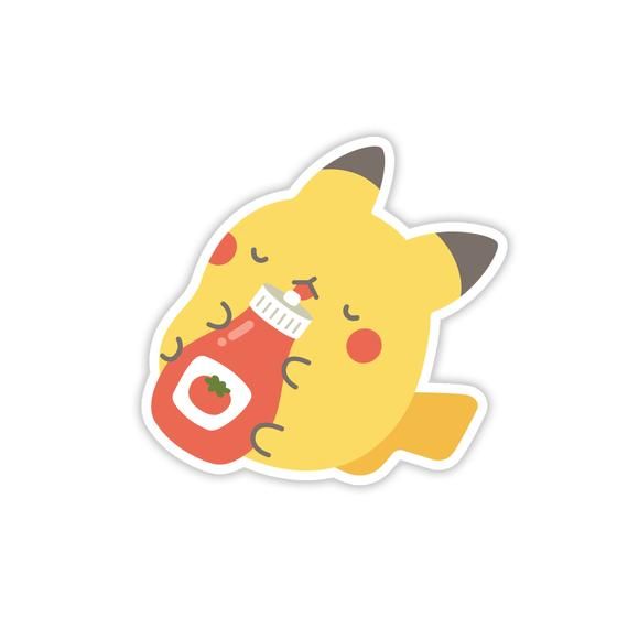 Pikachu Ketchup Sticker | Pikachu ketchup, Pikachu, Stickers