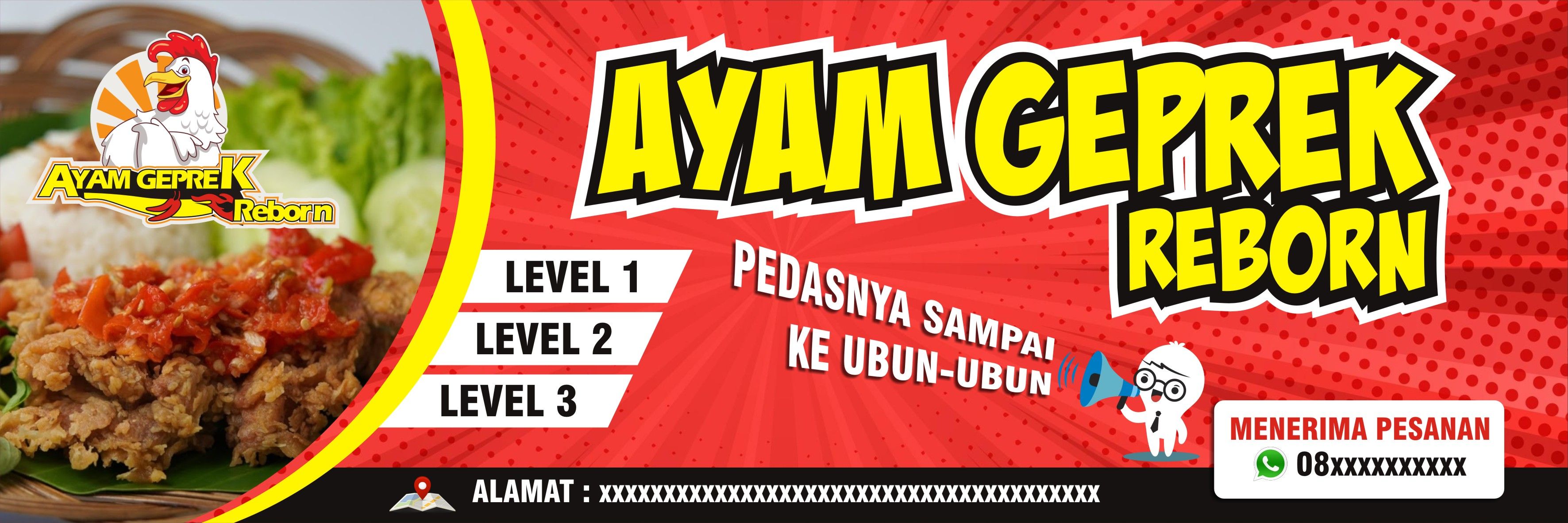 Desain Banner Ayam Geprek In 2021 Desain Banner Spanduk Desain