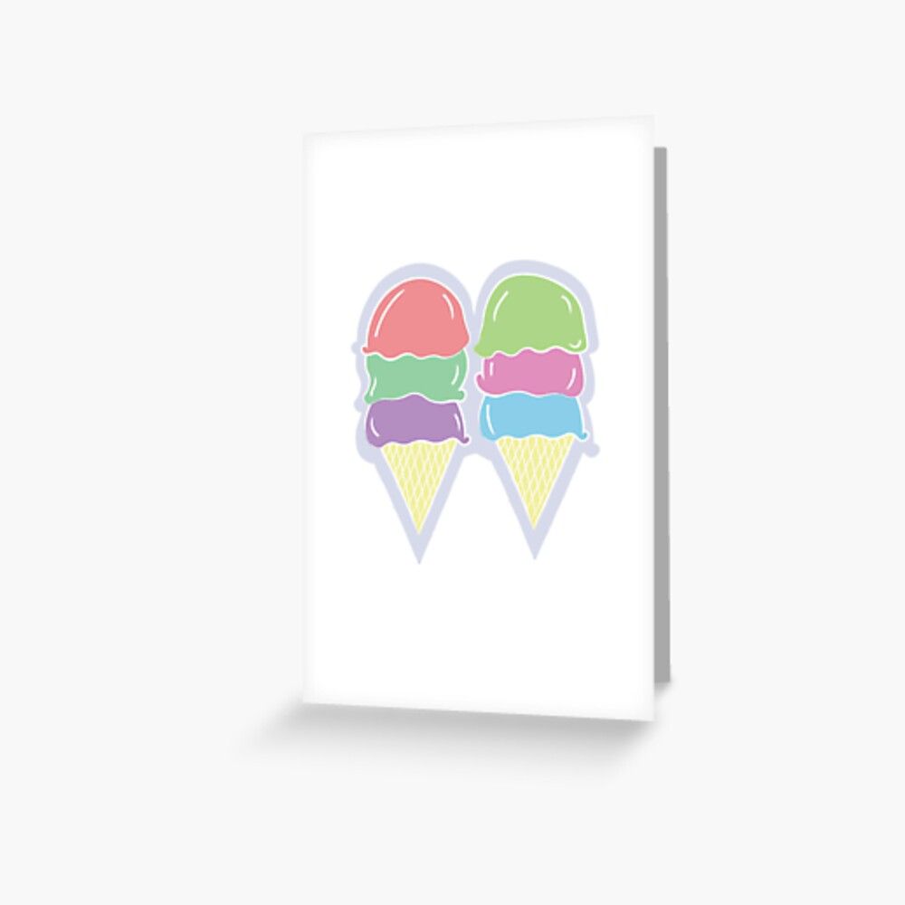 Tarjetas de felicitación con la obra «Ilustración de cono de helados de ...