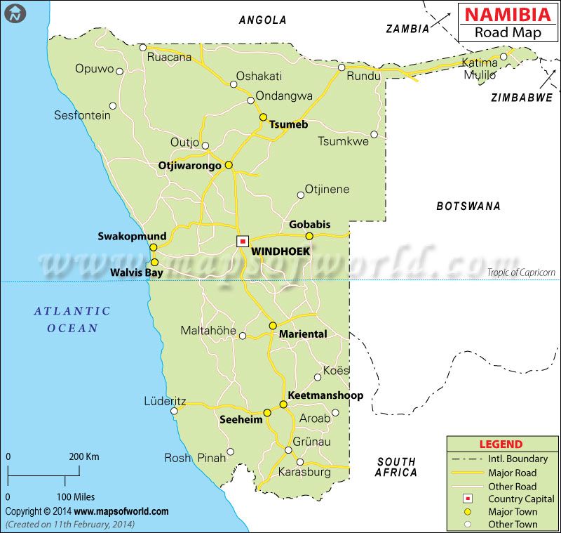 Namibia Road Map Namibia Travel, Roads And Streets, Swakopmund, Blog ...