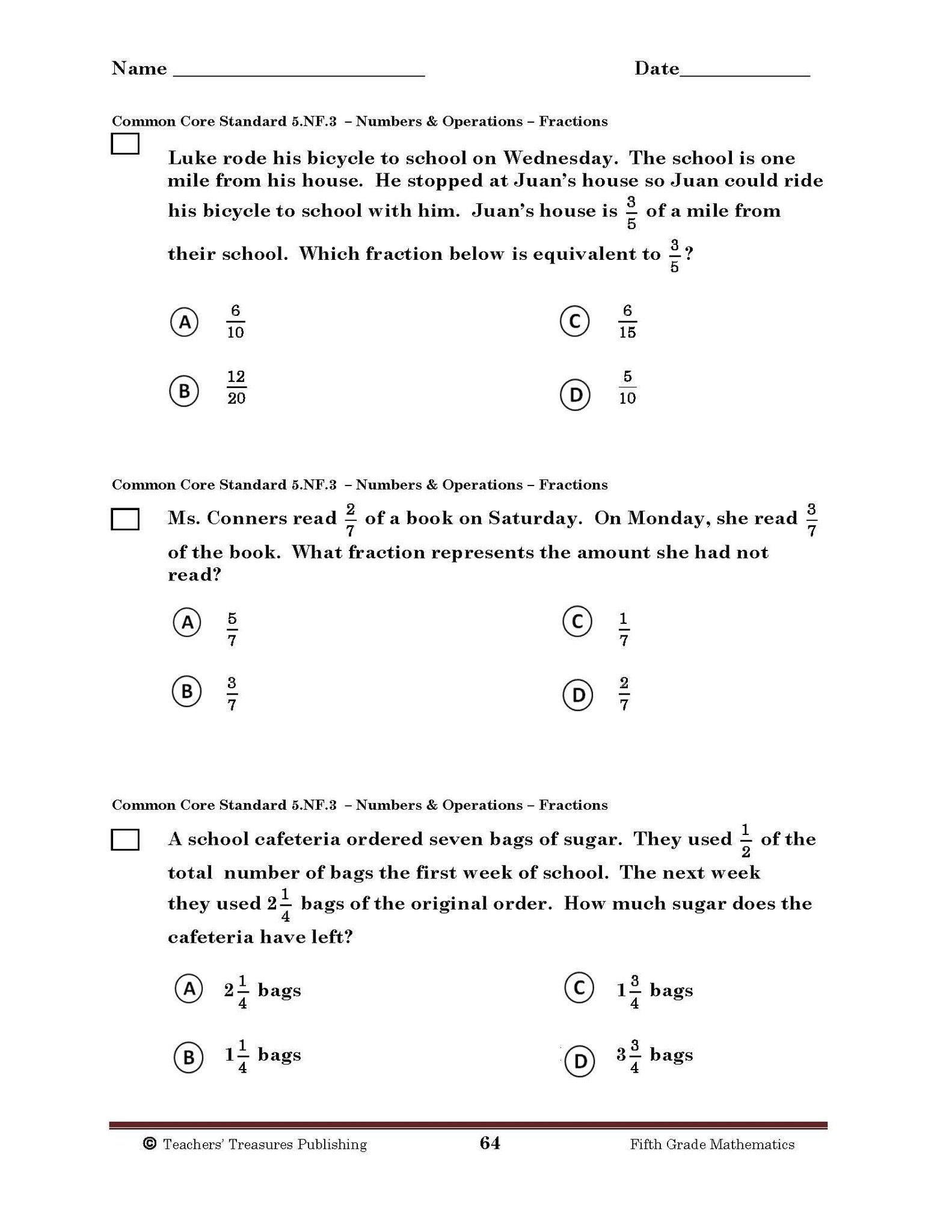 5th Grade Tennessee Common Core Math | 5th grade worksheets, Common ...