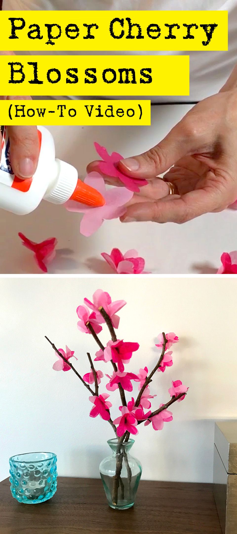 Simple And Easy DIY Make Paper Cherry Blossoms For Spring