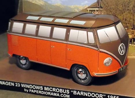 PAPERMAU: VW Microbus 23 Windows “Barndoor” Paper Model - by Paper ...