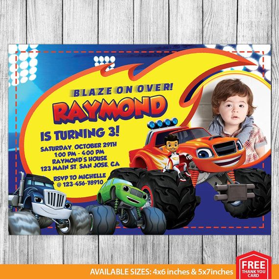 Blaze and the Monster Machines Invitations Blaze by MrPartyInvites ...