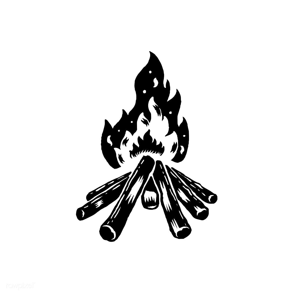 Download premium vector of Black camping wild bonfire vector by taus ...