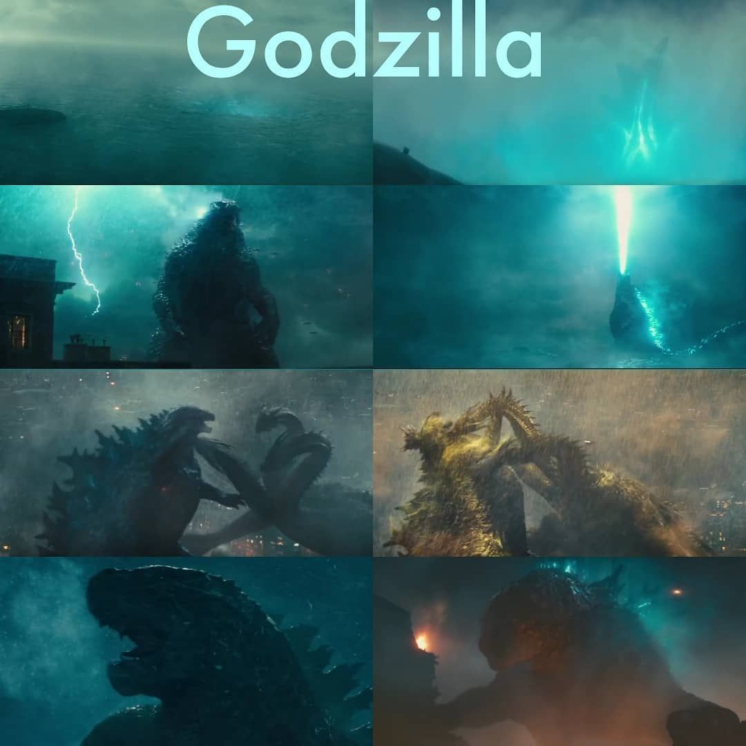 godzilla in different stages of action, with the caption godzilla on ...