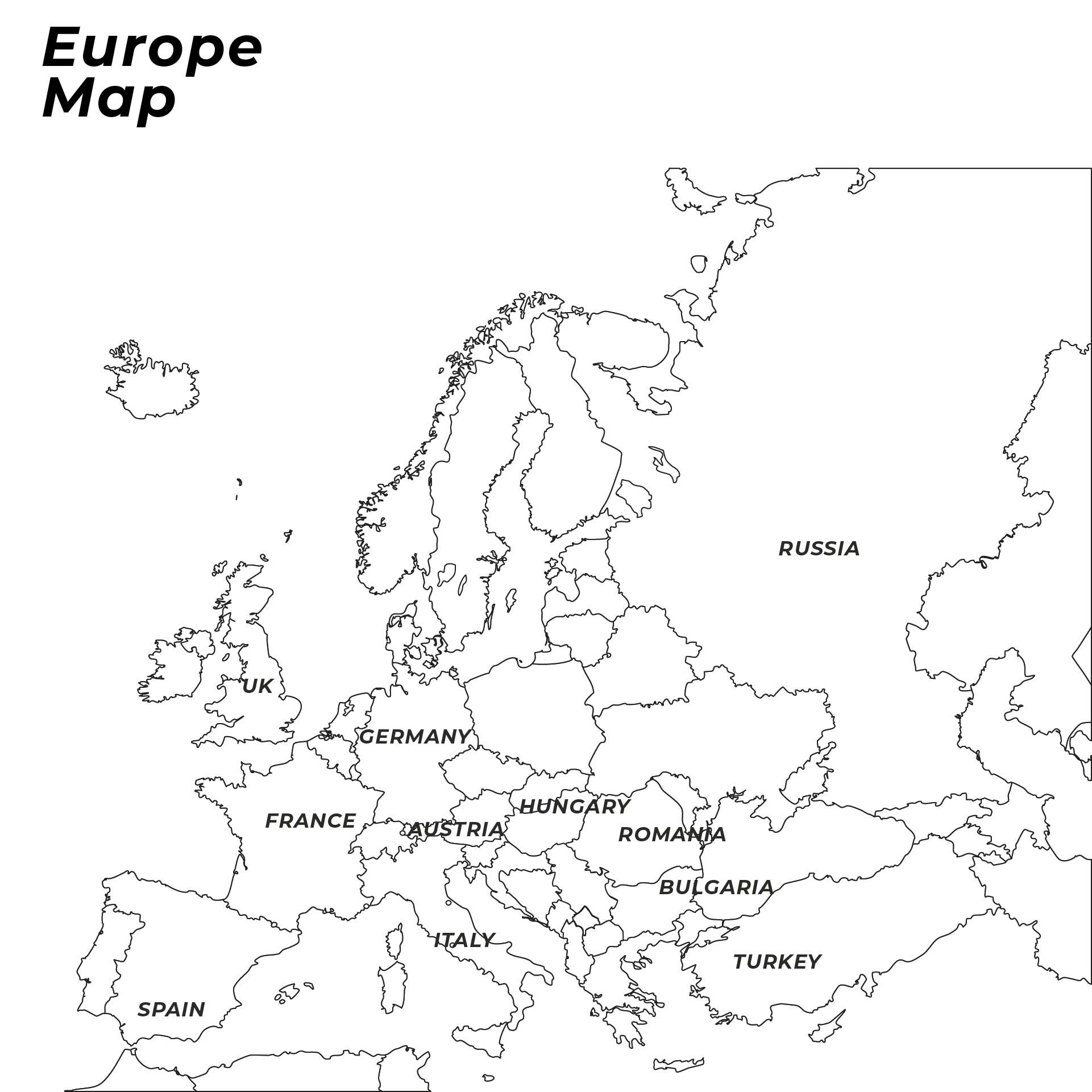 20 best black and white printable europe map pdf for free at – Artofit image.