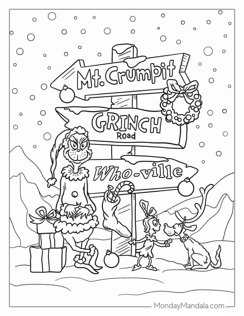 38 Grinch Coloring Pages (Free PDF Printables) | Grinch coloring pages ...