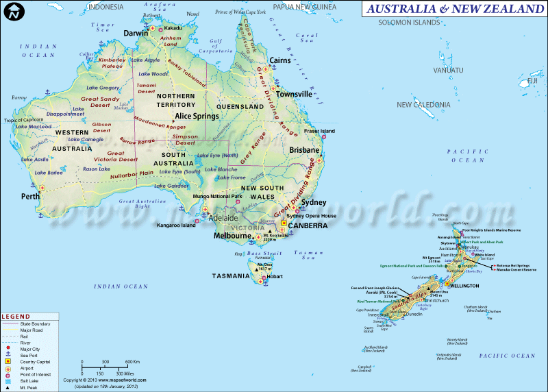 Map Of Australia And New Zealand | Australia Map, New Zealand, Australia