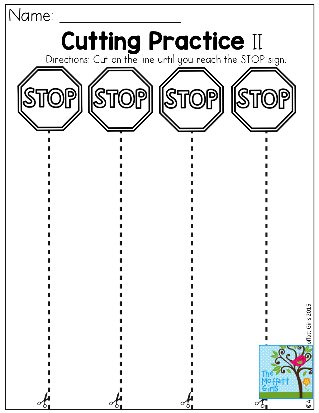 Pre K Cutting Practice Worksheet