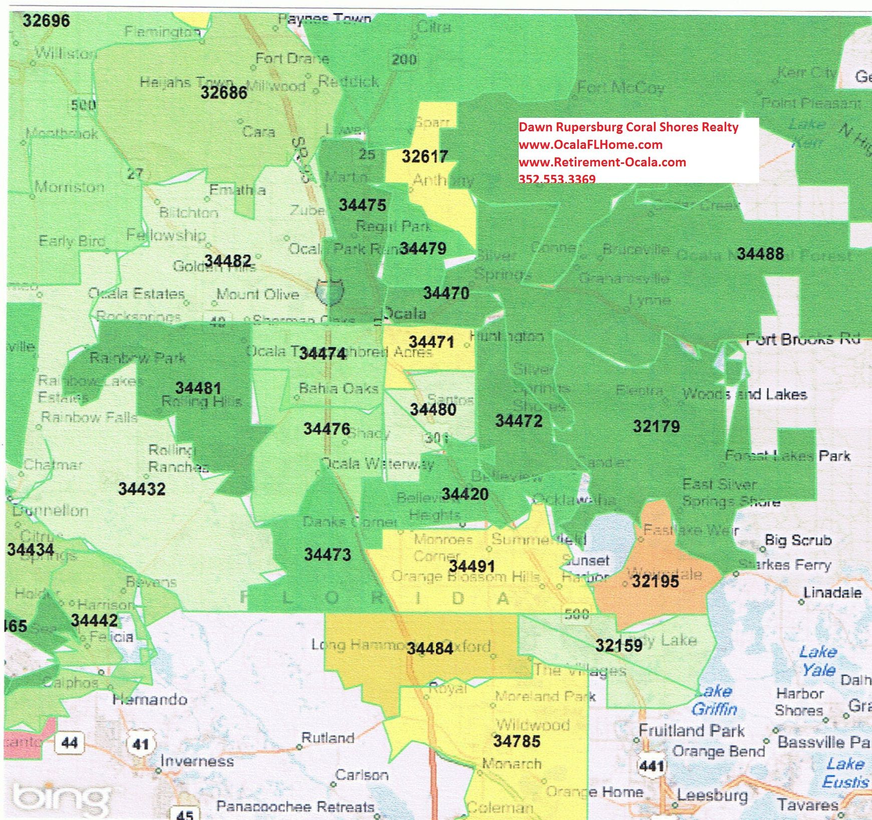 Zip Code Map Of Marion County Florida Ocala Marion County Map with zip codes Map, Ocala, County map