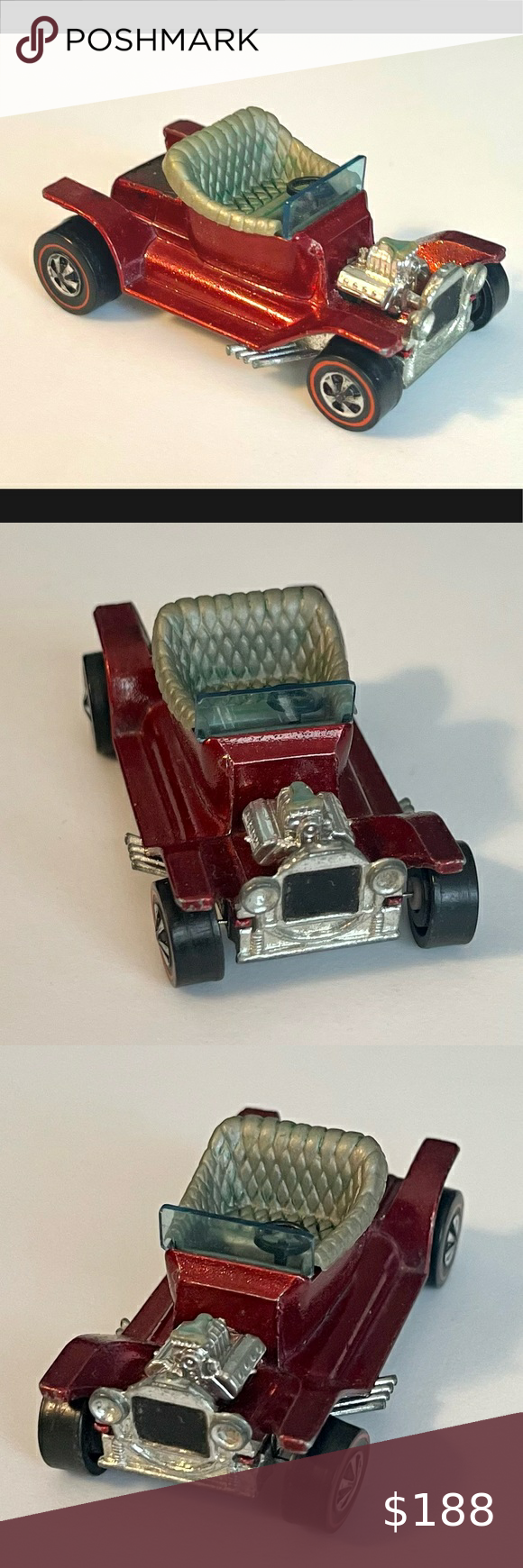 Vintage Hot Wheels REDLINE 1968 HOT HEAP Red Rare Form Hotrod Made in ...