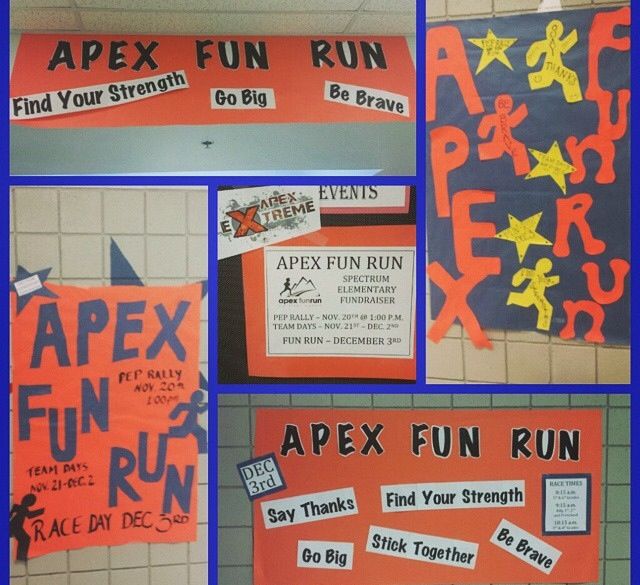 Rally Posters Galore Apex Fun Run Fun Run Elementary Fundraiser