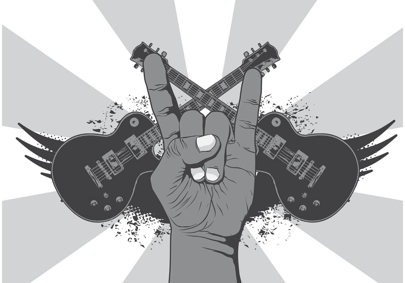 Rock n Roll Music Symbol Vector Background Music Wallpaper, Wallpaper ...