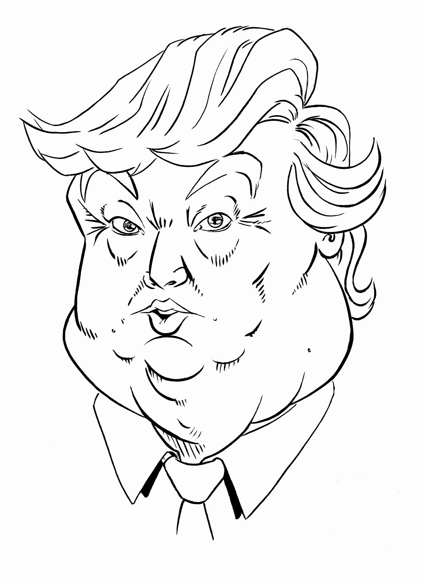 Funny Coloring Pages Trump Baby Blak And White - Dejanato