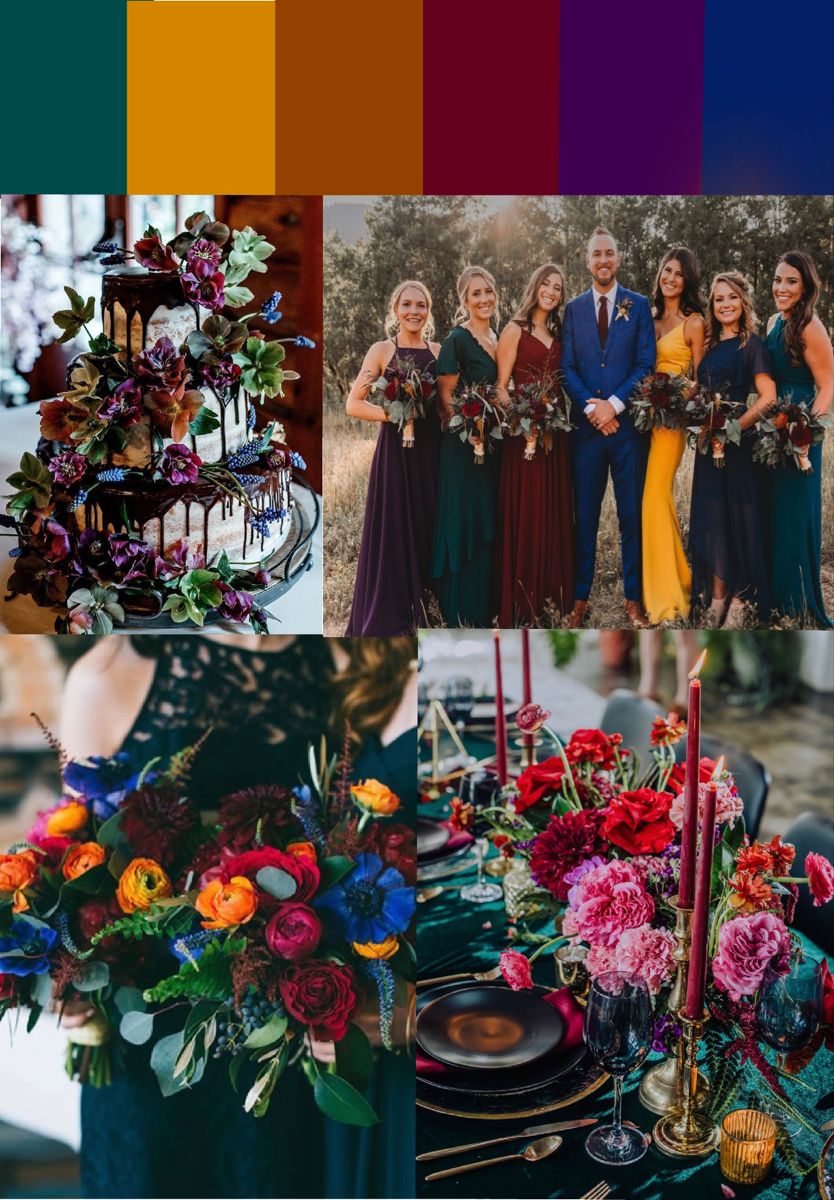 Jewel tones | Fall wedding colors, Wedding color pallet, Wedding theme ...