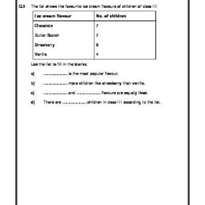 Pictorial Representation of Data Worksheets For Grade 3, Free Printable ...