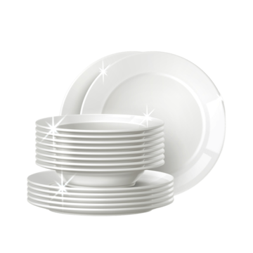 Stacked Vector Art PNG, Realistic White Plates Stack, Cooking, Stack ...