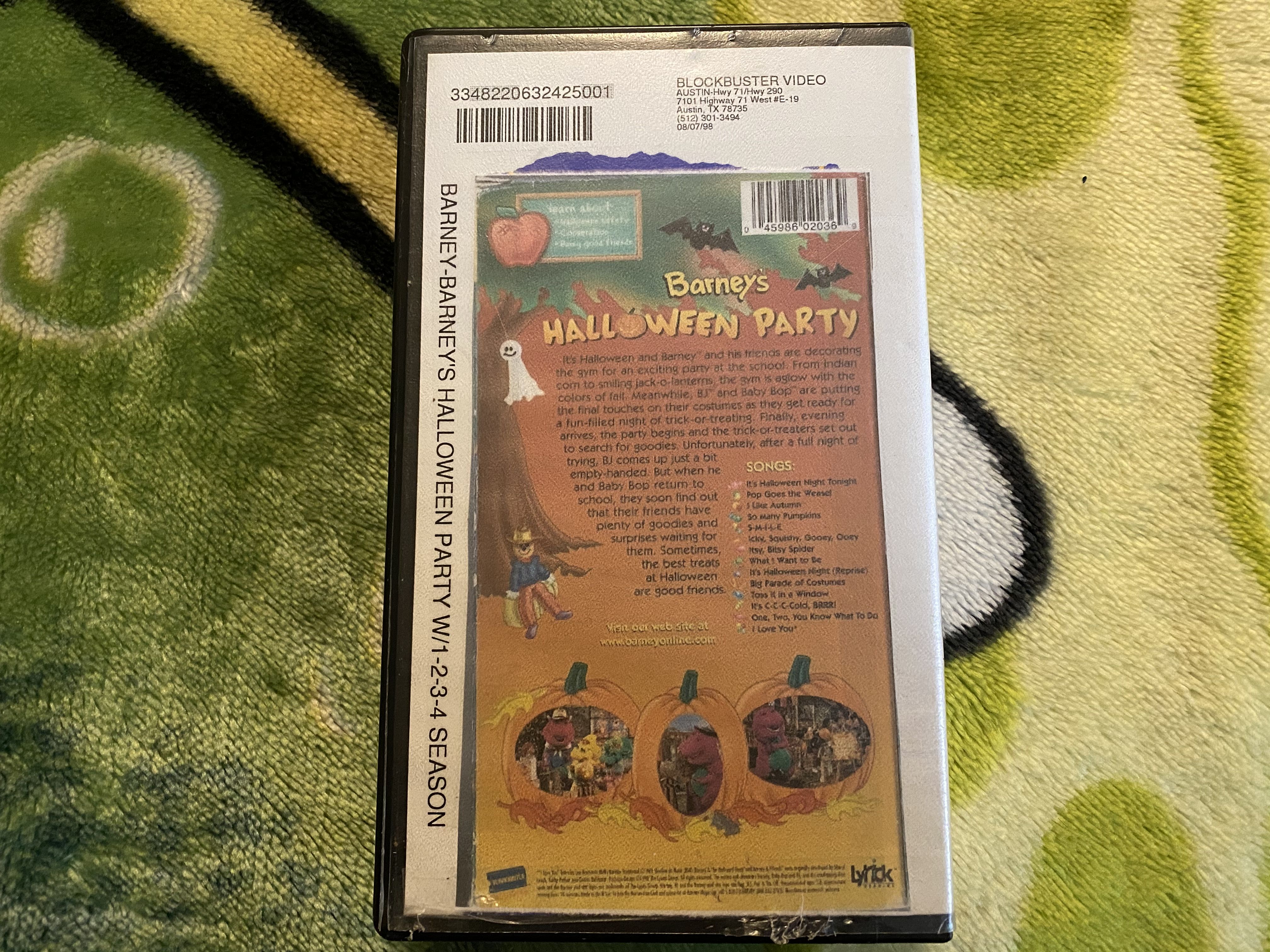 Barney’s Halloween Party (Blockbuster Exclusive) 1999 VHS | Halloween ...