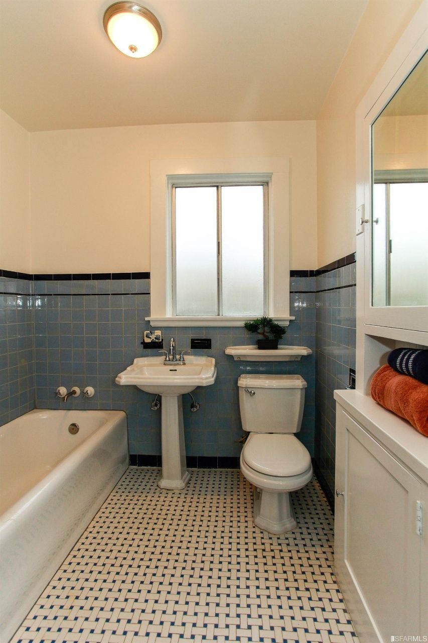 Original 1927 Bathroom With Basket Weave Tile 295 Yerba Buena Ave