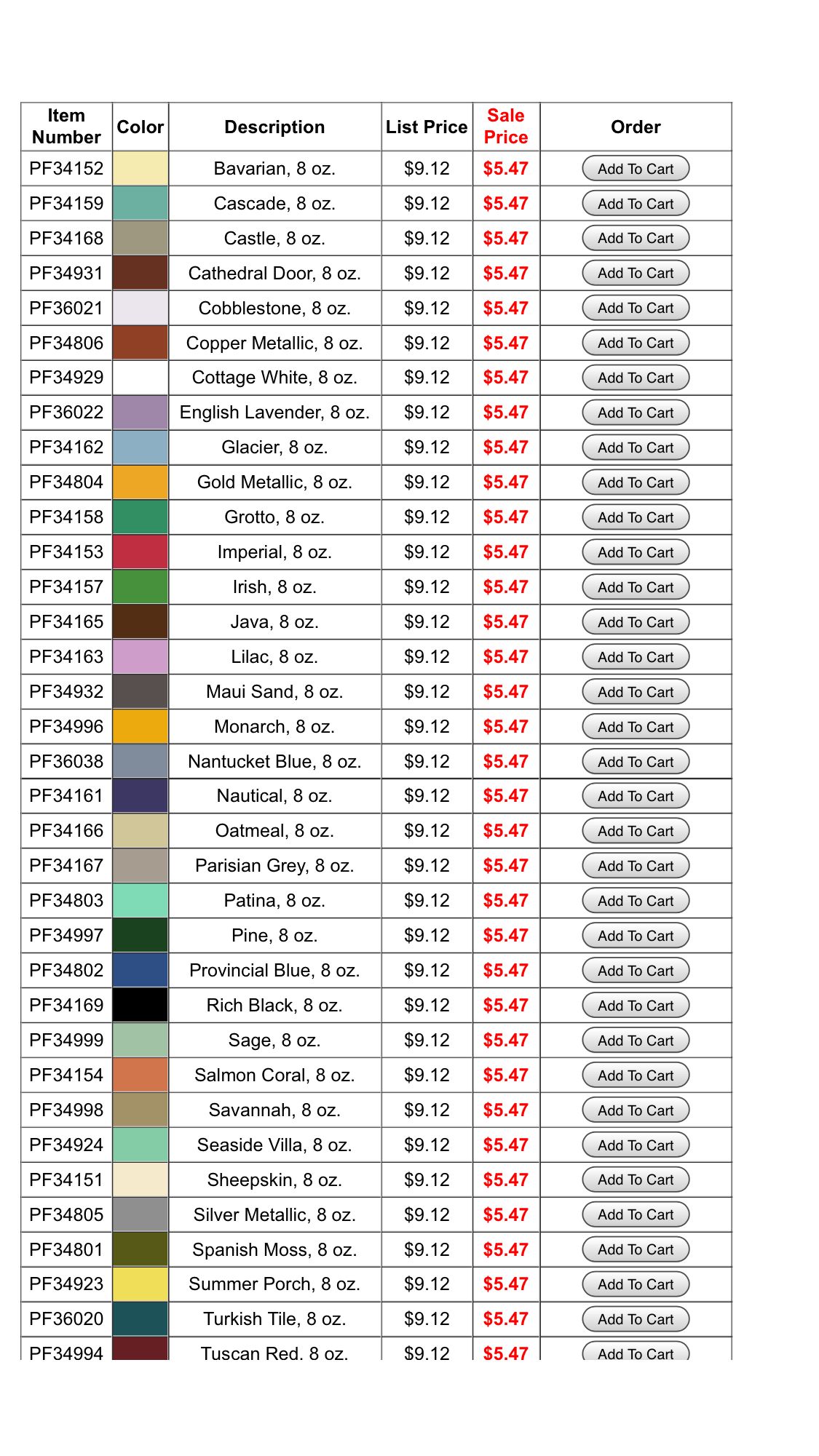 Plaid Folk Art Acrylic Paint Color Chart ~ Orange Yellow Blue Opal ...