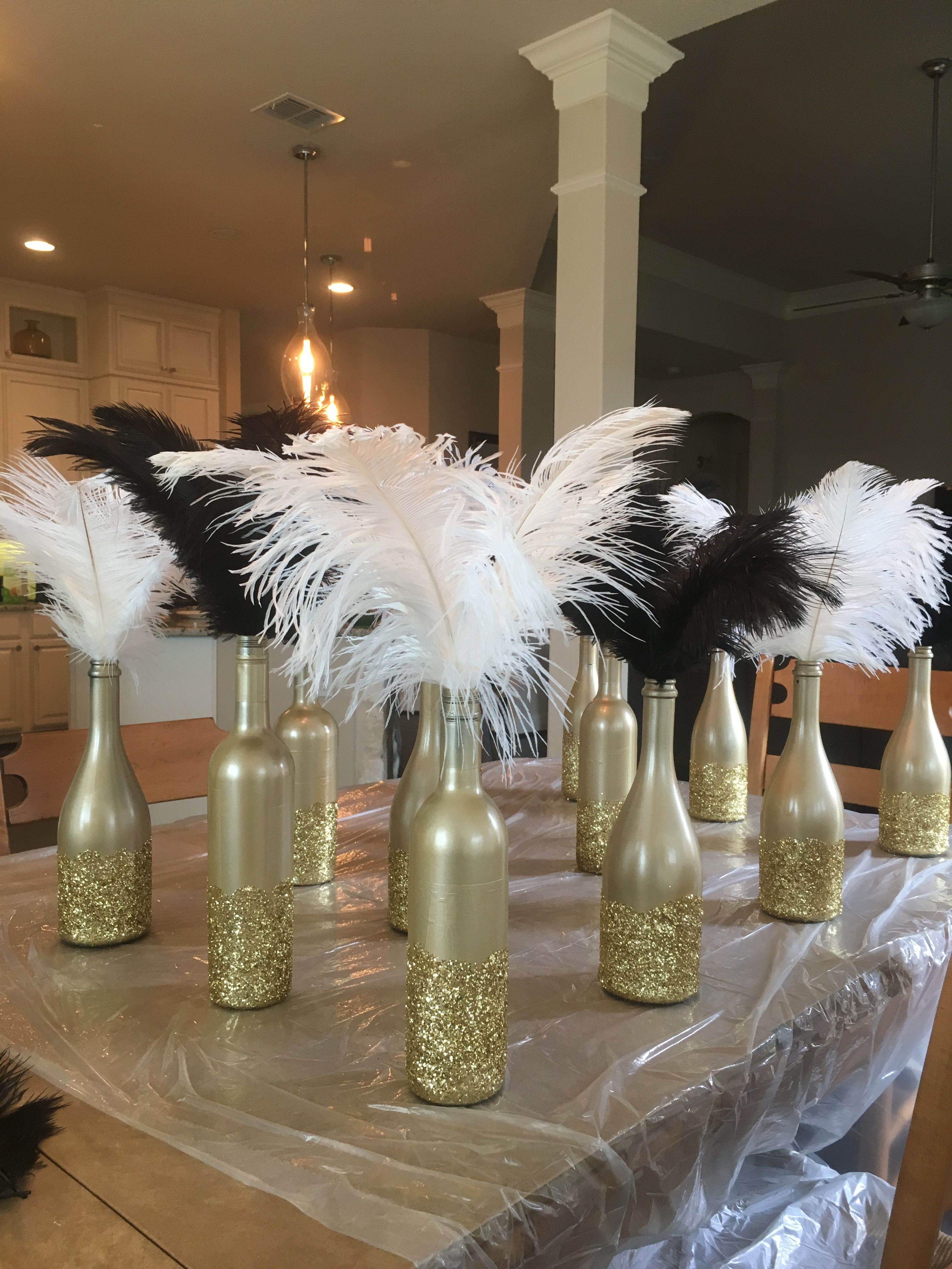 art deco, Gatsby party, roaring 20's centerpieces, diy Roaring 20s ...