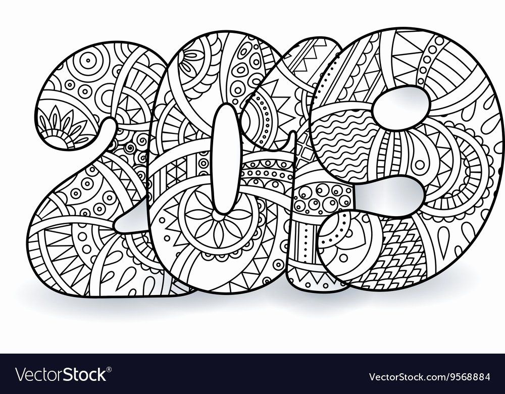 28 Happy New Year 2019 Coloring Page in 2020 Happy new