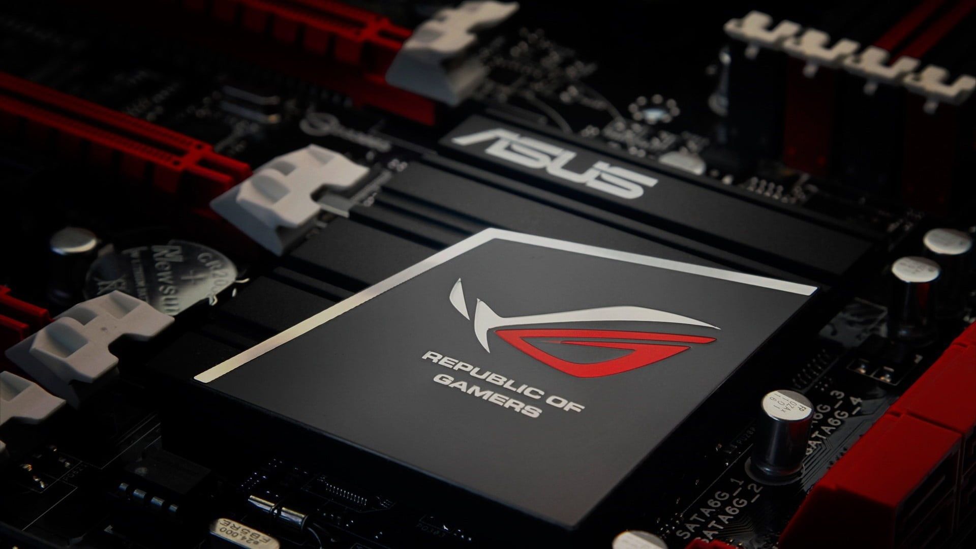 black Asus computer motherboard #ASUS Republic of Gamers #computer # ...