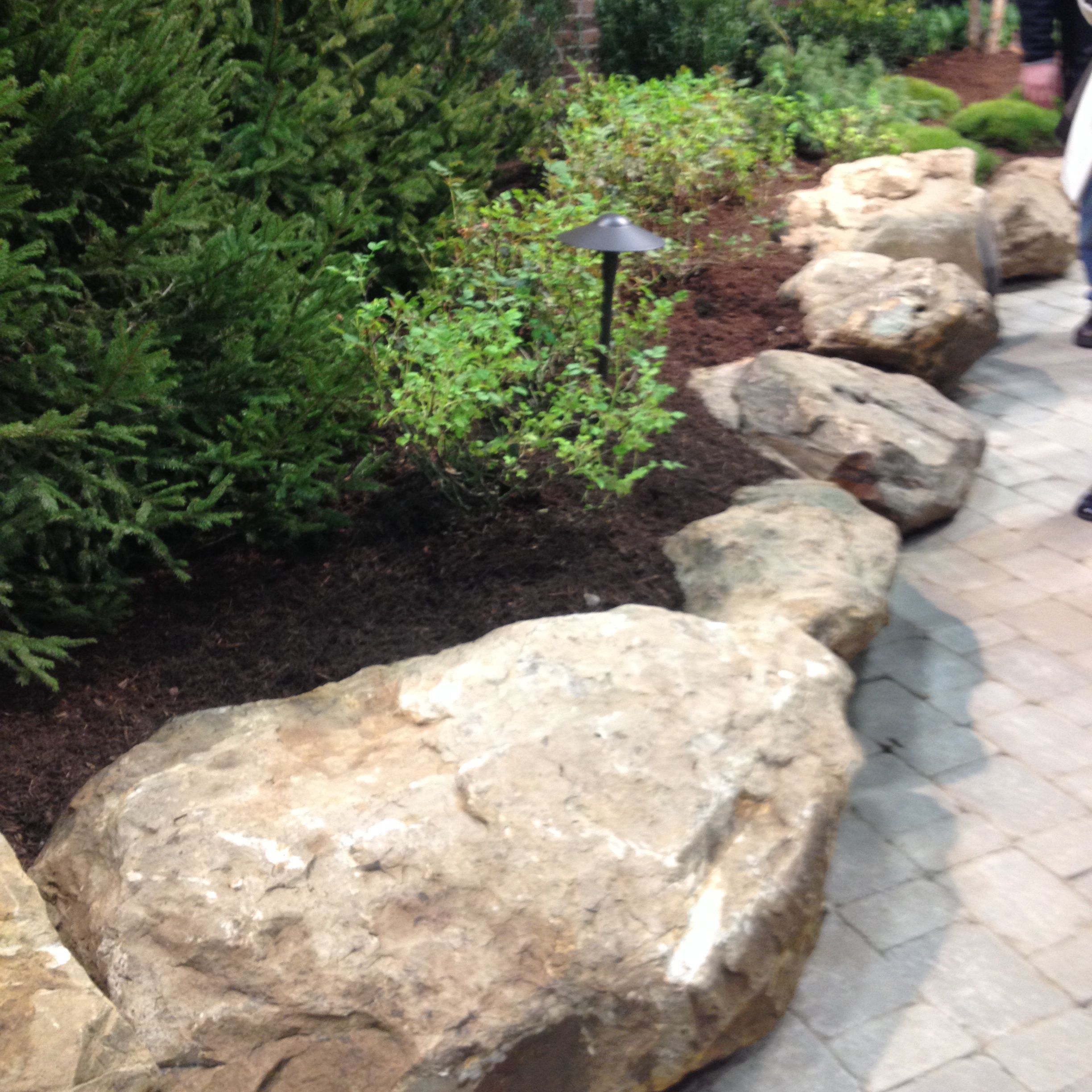 Love the large rocks as a border! Landscaping with rocks, Landscaping