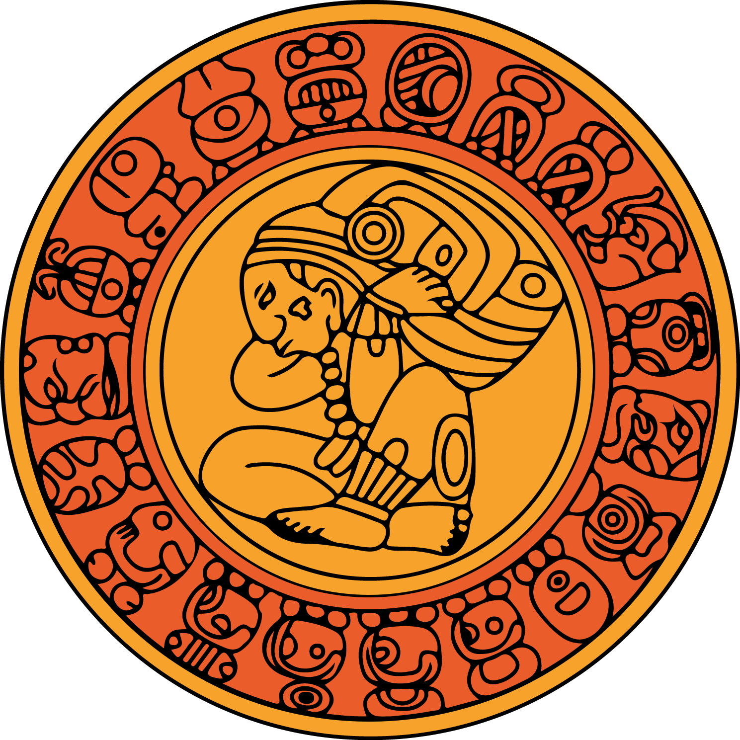 Calendario Del Maya De Los Simbolos Mayas O Aztecas Del Jeroglifico Del ...