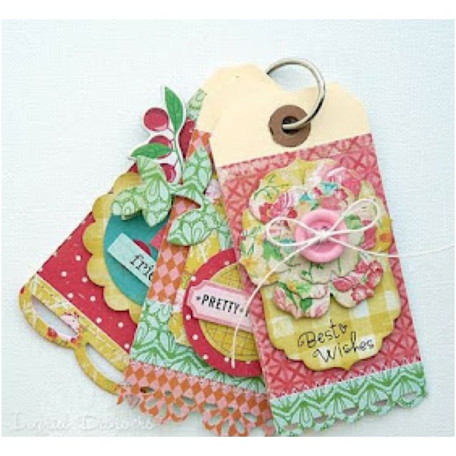 Etiquetas Scrapbook Tag, Scrapbook Embellishments, Handmade Gift Tags ...