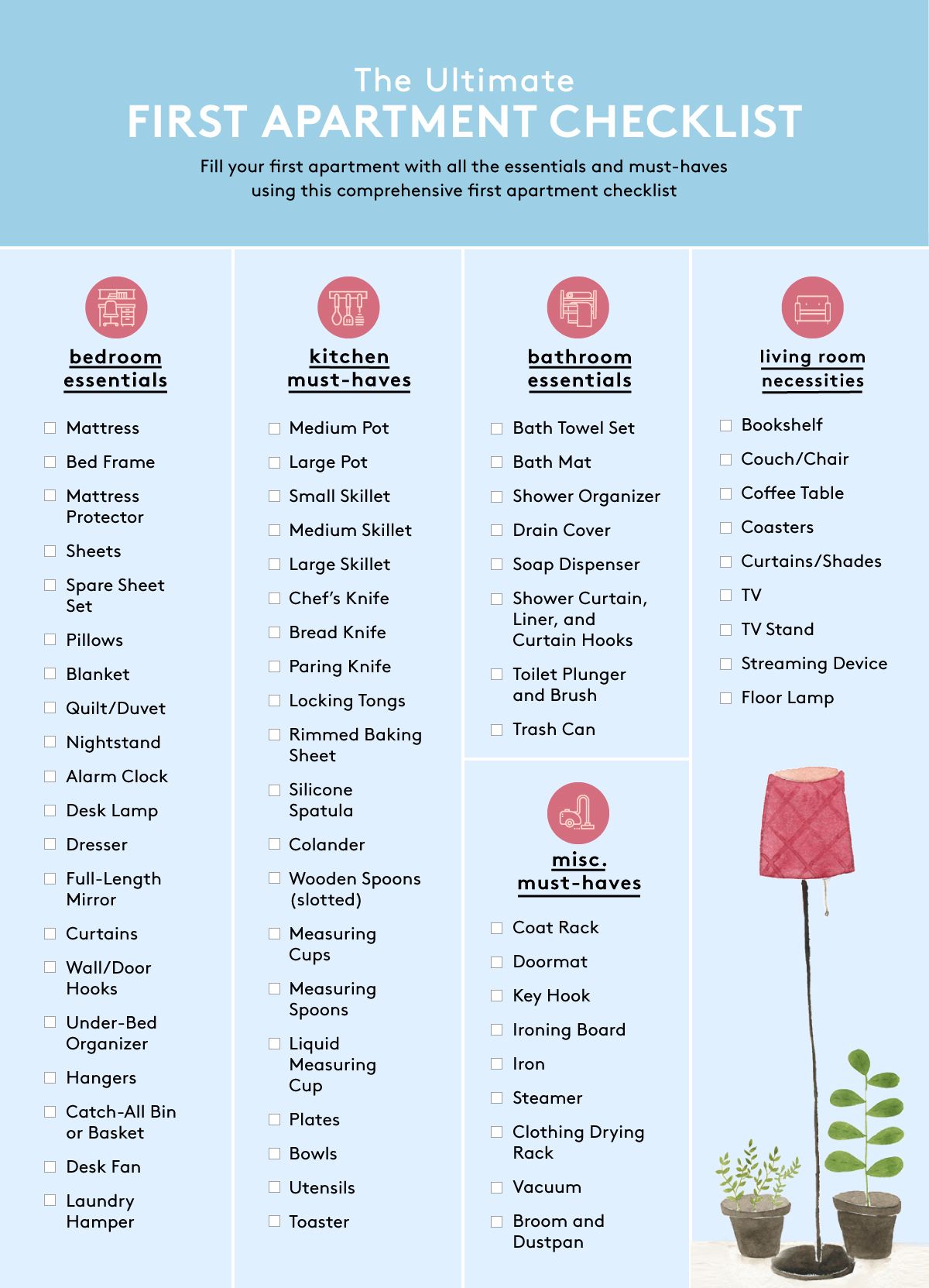 My First Apartment Printable Checklist