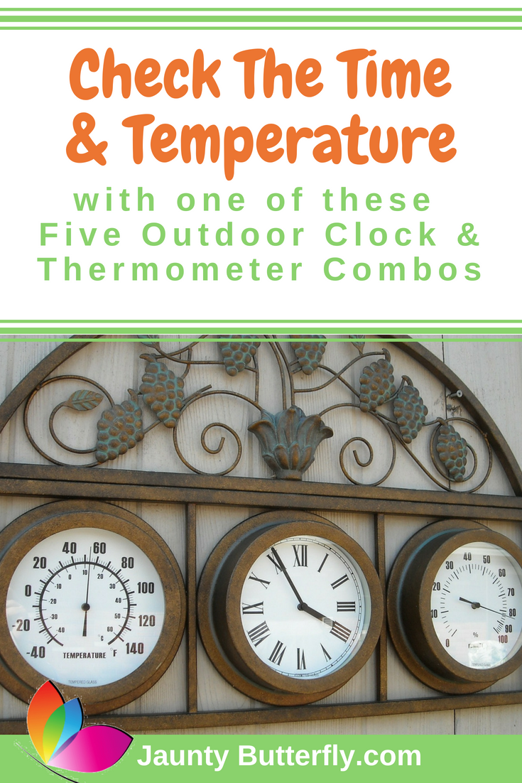 outdoor clock thermometer bronze