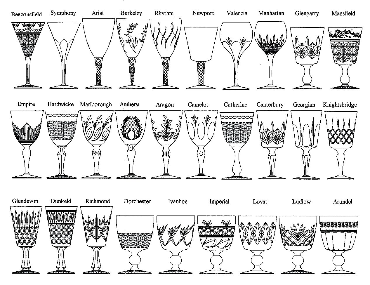 vintage waterford crystal stemware patterns pre 1950 - Google Search ...