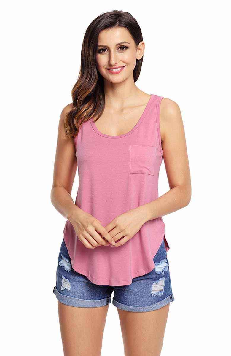 Download Pink plain pull over t-shirt with side splits