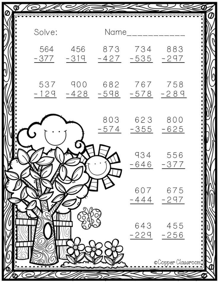 3.NBT.2 Spring Themed 3 Digit Subtraction With Regrouping | Color ...