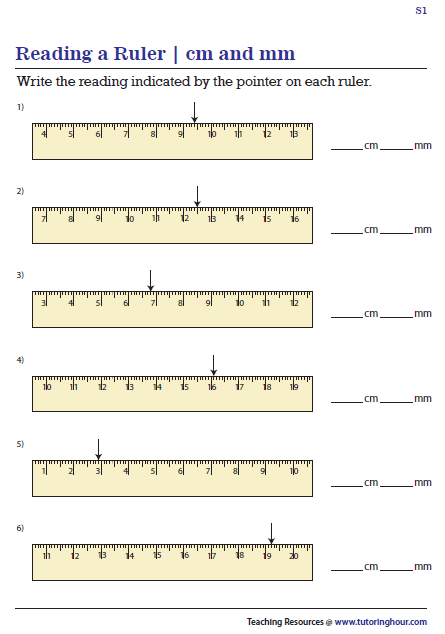 Printable Inch Ruler Measurement Worksheets