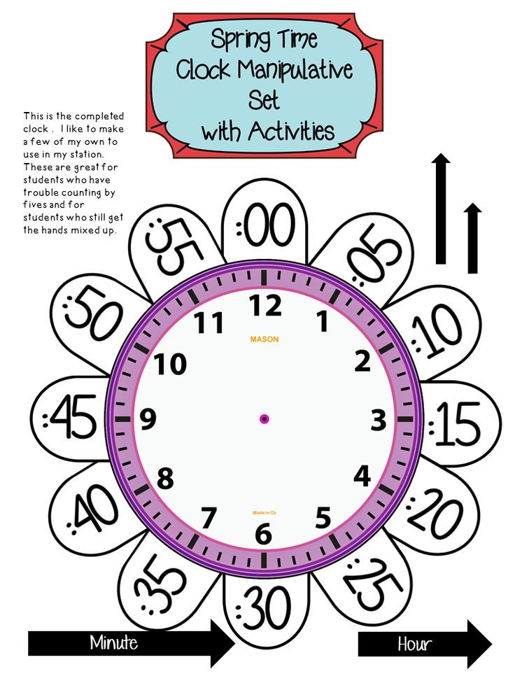 Telling Time To The Hour And Half Hour Kids Math Worksheets Learning 