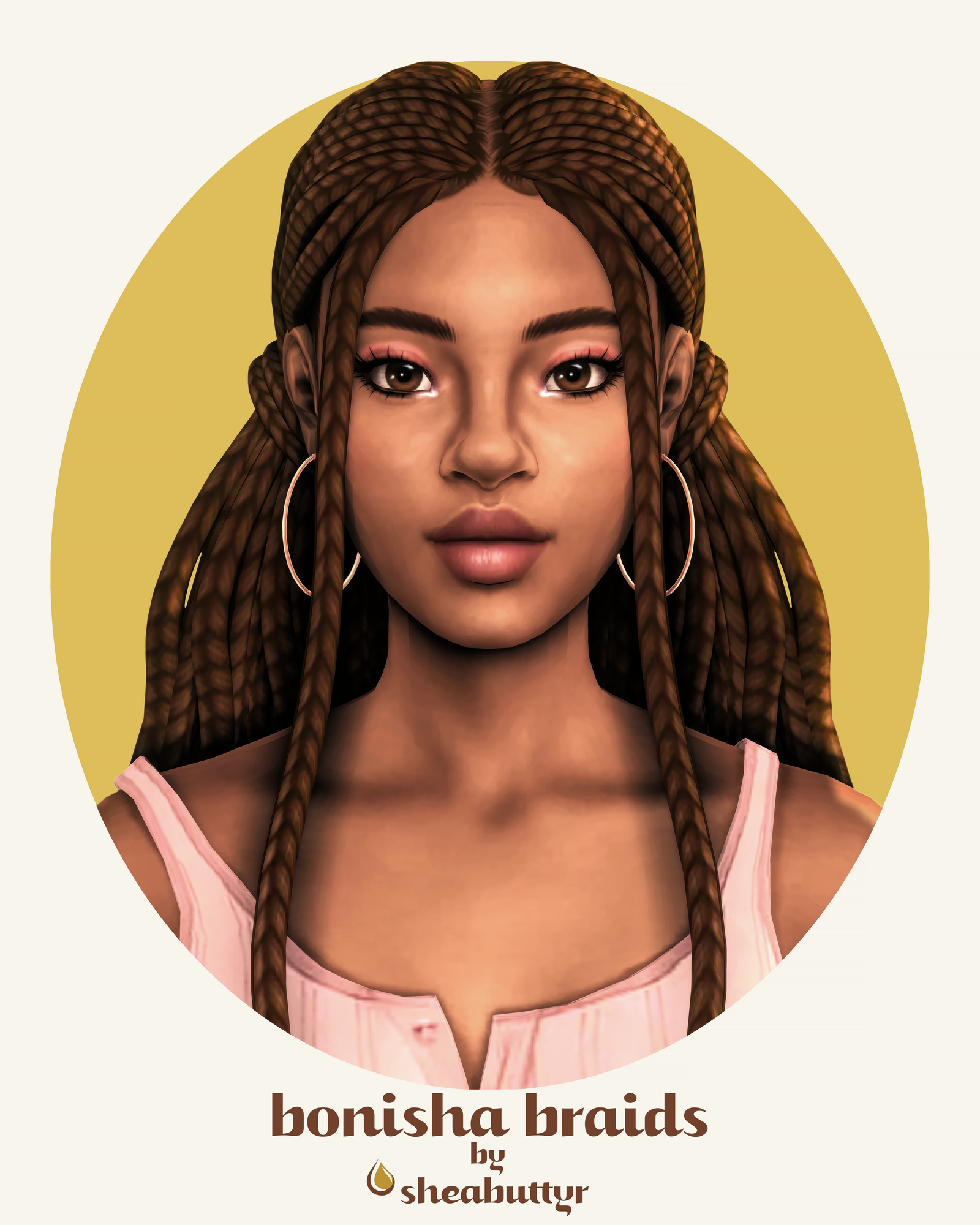 Bonisha Braids Sheabuttyr On Patreon Sims 4 Black Hair The Brielle Best ...